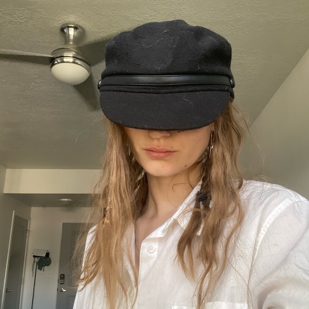 Vintage flat cap noir